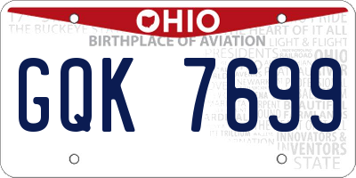 OH license plate GQK7699