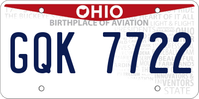 OH license plate GQK7722