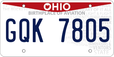 OH license plate GQK7805