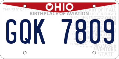 OH license plate GQK7809