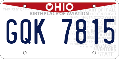 OH license plate GQK7815