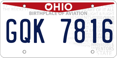 OH license plate GQK7816