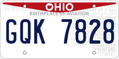 OH license plate GQK7828