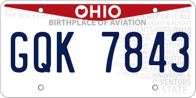 OH license plate GQK7843