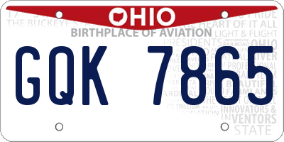 OH license plate GQK7865
