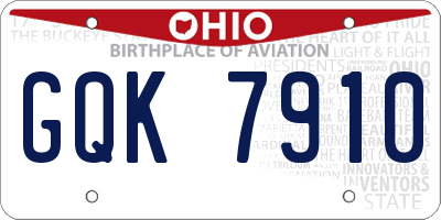 OH license plate GQK7910