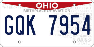 OH license plate GQK7954