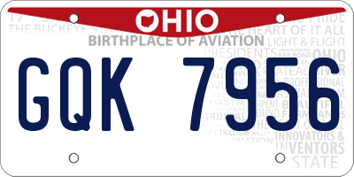 OH license plate GQK7956