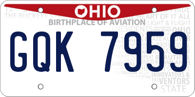 OH license plate GQK7959