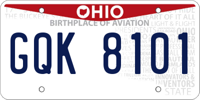 OH license plate GQK8101