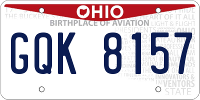 OH license plate GQK8157