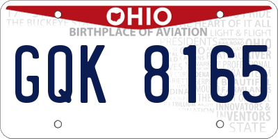OH license plate GQK8165