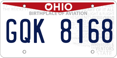 OH license plate GQK8168
