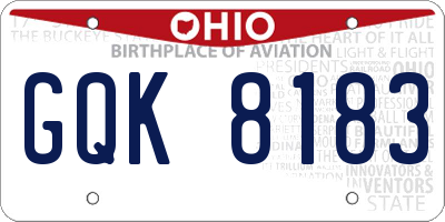 OH license plate GQK8183