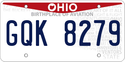 OH license plate GQK8279