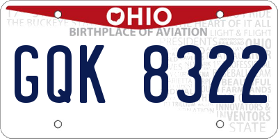 OH license plate GQK8322