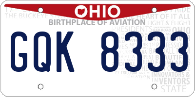 OH license plate GQK8333