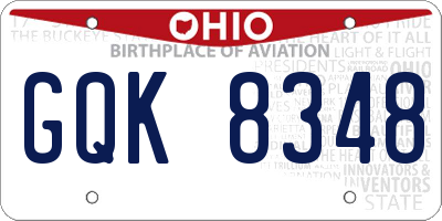 OH license plate GQK8348