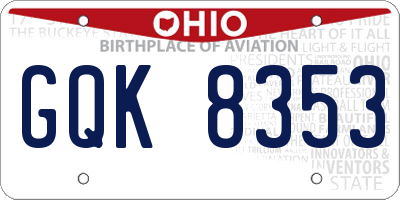 OH license plate GQK8353