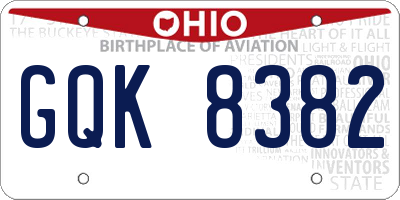 OH license plate GQK8382