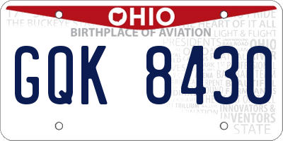 OH license plate GQK8430