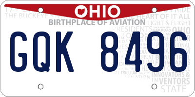 OH license plate GQK8496