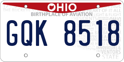 OH license plate GQK8518