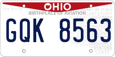 OH license plate GQK8563