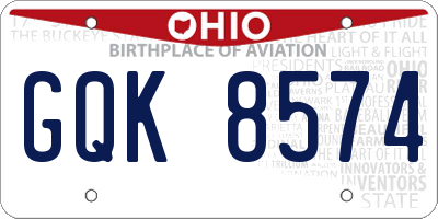 OH license plate GQK8574