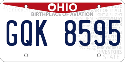 OH license plate GQK8595