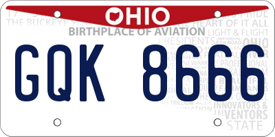 OH license plate GQK8666