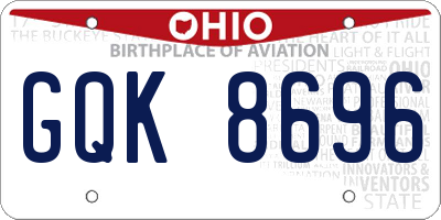 OH license plate GQK8696