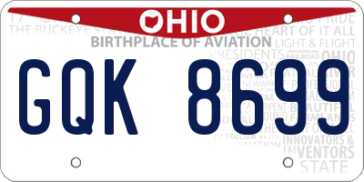 OH license plate GQK8699