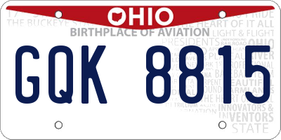 OH license plate GQK8815