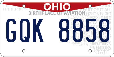 OH license plate GQK8858