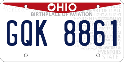 OH license plate GQK8861