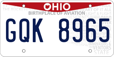 OH license plate GQK8965