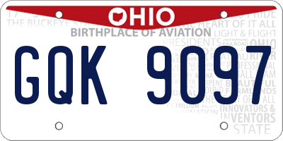 OH license plate GQK9097