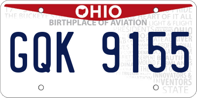 OH license plate GQK9155