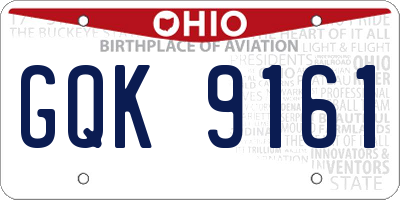OH license plate GQK9161