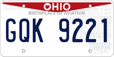 OH license plate GQK9221