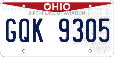 OH license plate GQK9305
