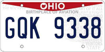 OH license plate GQK9338