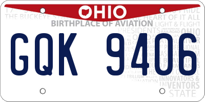 OH license plate GQK9406