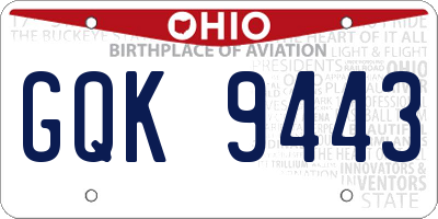 OH license plate GQK9443