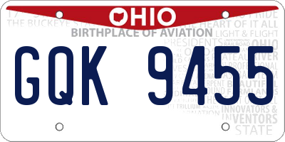 OH license plate GQK9455