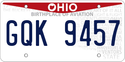 OH license plate GQK9457