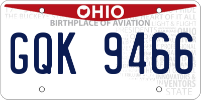 OH license plate GQK9466