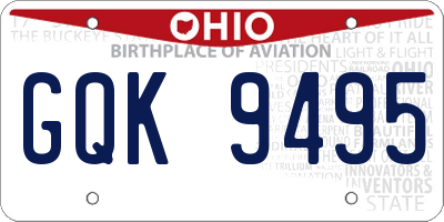 OH license plate GQK9495