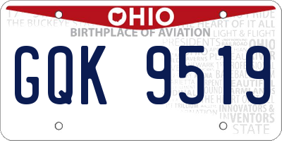 OH license plate GQK9519